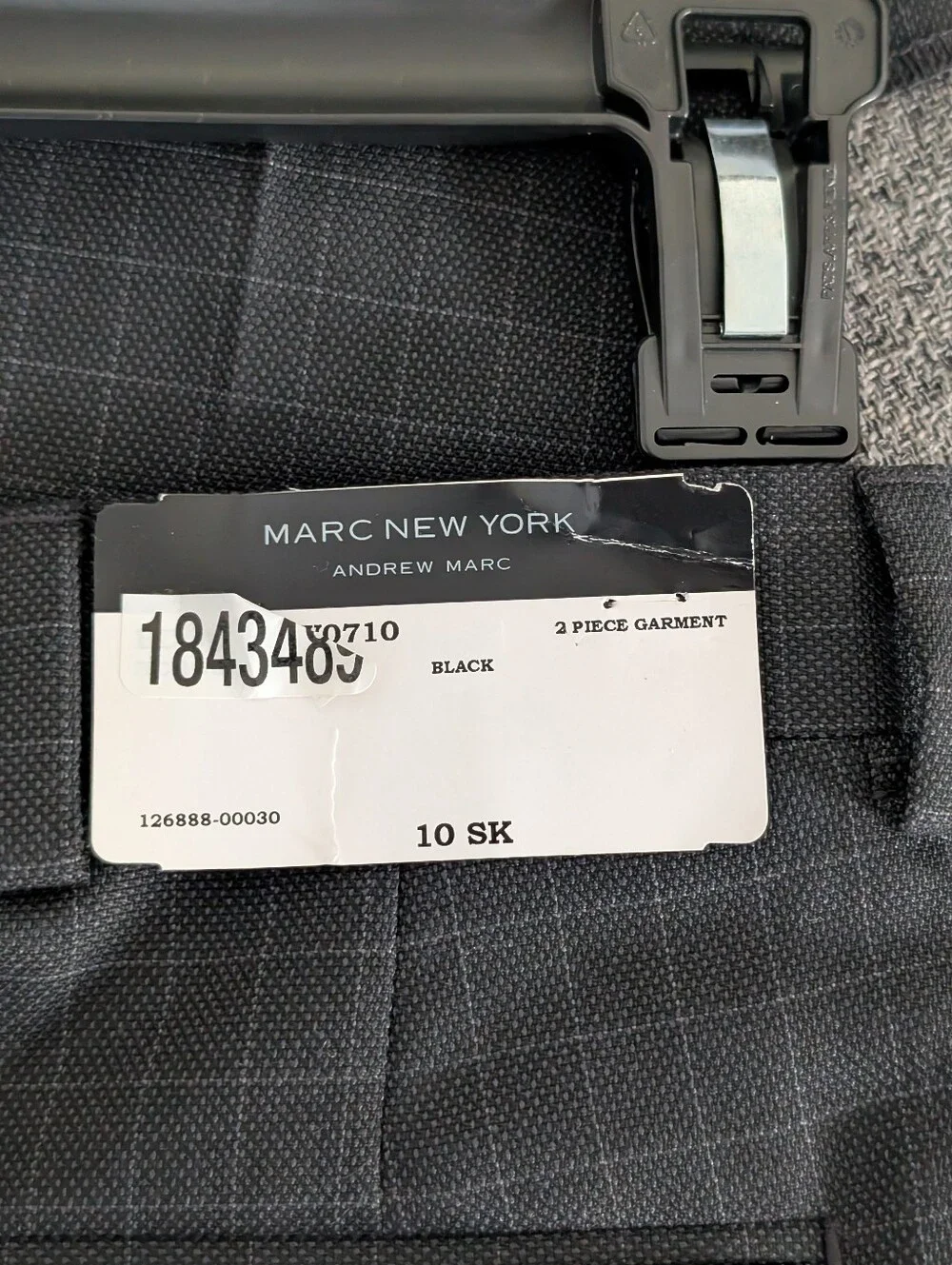 Marc New York Andrew Marc Boys Skinny Black Plaid Suit
